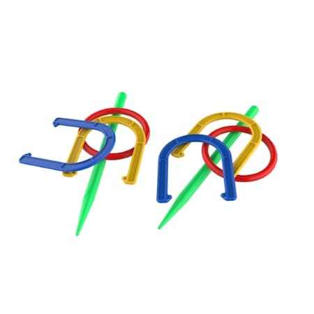 Toy Time 2-in-1 Horseshoe and Ring Toss Outdoor Skill Game Set Use for Picnic, Beach, Cookout, Kids/Beginners 831992TNC